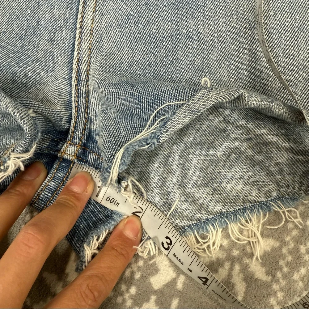 IRO Distressed Light Wash High‎ Waisted Jean Shorts Soft Denim Size 26 - Picture 10 of 10